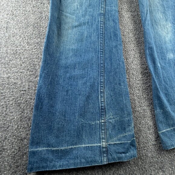 VTG Levis Big E White Tab Denim Jean Lightning Zip Wide Leg Cotton ACTL 26X30 - Picture 4 of 16